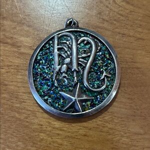 Vintage Sterling Scorpio Zodiac Pendant with Star